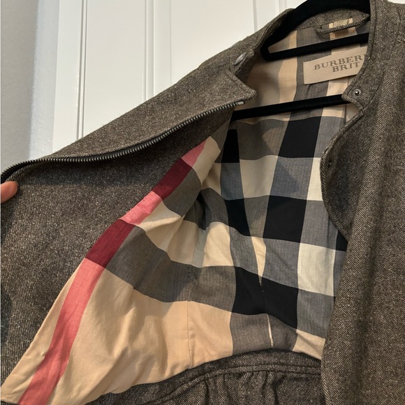 Burberry Brit Wool and Leather Biker Jacket, Size US 4 - Picture 11 of 11